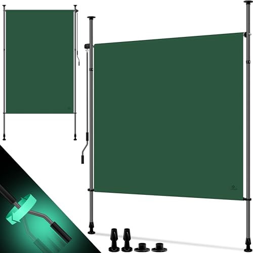 KESSER® Tenda da sole verticale, 100 x 310 cm, allungabile e opaca, tenda da sole verticale con manovella senza foratura, protezione da sguardi indiscreti e dal vento, per giardino e terrazza