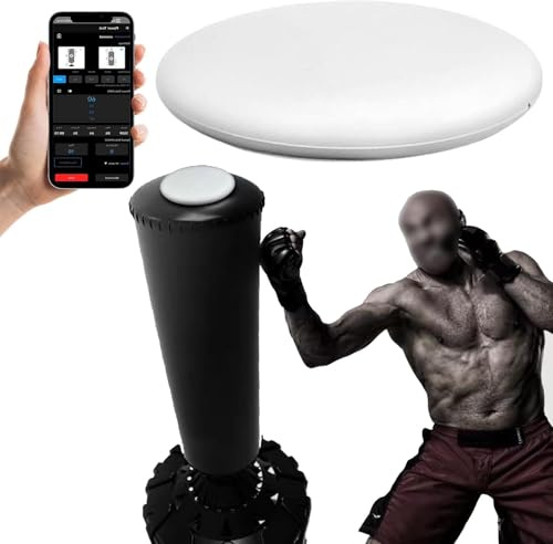aromaoveite Smart Force Tracker per Sacco da Boxe - Analizzatore di Forza di Pugni E Calci - Misuratore di Potenza con Dati in Tempo Reale E Avvisi Vocali E Grafico della Curva in Tempo Reale,White