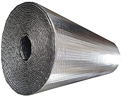 Heizkörper-Reflektorfolie, Luftpolsterfolie, Isolierung, Doppelfolie, Luftpolsterfolie, Aluminium-Heizkörper-Isolierfolie, spart Energie, selbstklebend, für Dachboden, Boden, Wand, Garage, Boot und S