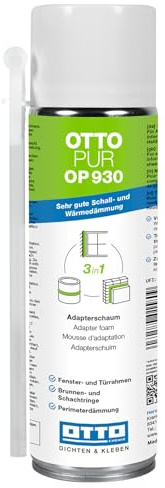 OTTO-PUR OP930 500 ml Pistola de espuma de montaje para relleno, aislamiento y aislamiento, espuma de construcción hermética e impermeable, espuma de aislamiento acústico, 58 dB