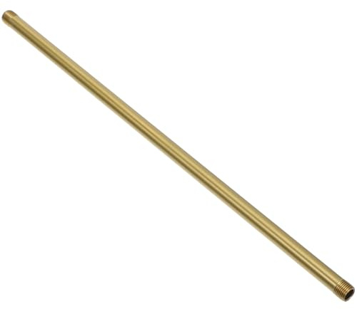 SEWACC Polished Brass Nipple Pipe for Lamp 300mm M10 Straight Lamp Fixture Rod DIY Lighting Project Connector