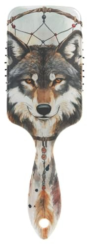 Brosse à cheveux douce Western Cowboy Wolf Charm pour coup de fouet conçue pour massage du cuir chevelu pour cheveux épais avec poignée ergonomique cepillo para cabello rizado