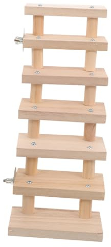 FUTUREORYY Hamster Holzleiter Kletterspielzeug Für Kleintiere Chinchilla Käfig Zubehör Natürliche Holzplattform Für Training Und Dekoration 8.66X7.87X3.94In