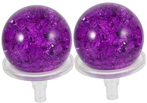 Cabilock 2 Ensembles Boule de Fontaine Verre Craquelé pour Décor de Plateau de Thé Jeu de Sphères Rotatives Feng Shui Accessoires pour Aquarium Rochers et Eau