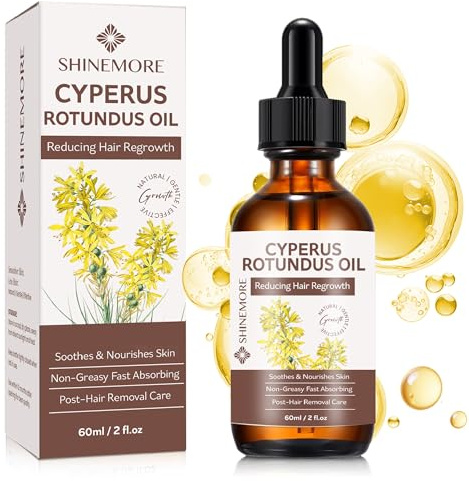 Cyperus Rotundus Oil for Hair Removal: Hair Growth Inhibitor Organic Cyperus Oil for Reducing Body Hair Growth, Deep Nourishing Smoothing Skin Non-greasy Gent Formula for All Skin Types 60 ML