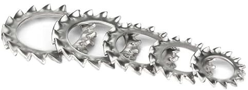 Arandelas de seguridad 100 piezas Junta arandela dentada, M2.5 a M12 Acero inoxidable 304 Dentado externo, Arandela externa(M2.5)