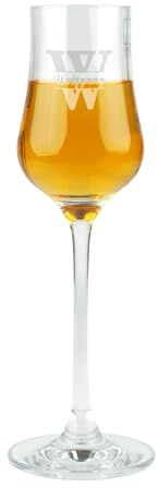 Herz & Heim® Grappaglas personalisiert mit Gravur – Leonardo Glas 85 ml – Schnapsglas mit Name für Grappa & Obstbrand (Monogramm)