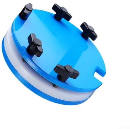 Plataforma giratoria de montaje de paleta de tenis de mesa, con superficies ranuradas de altura ajustable, para raquetas de hasta 15 mm de grosor