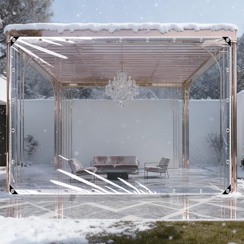 Bache Exterieur Impermeable Transparente sur Mesure 130 x 530 cm Imperméable Bache Transparente Exterieur Pergola et Résistante pour Terrasse, Balcon, Jardin, Couleur Transparente