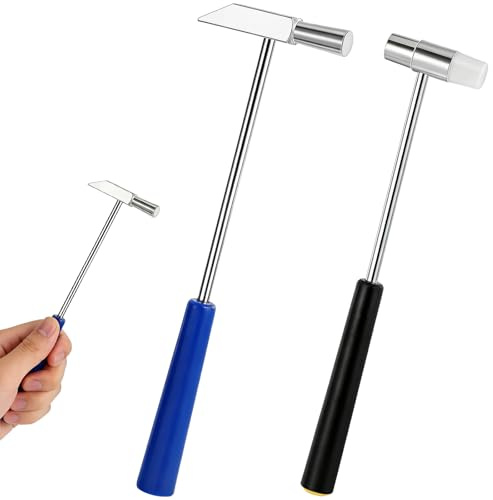 2-Pack Mini Hammer, Pin Hammer, Double-Ended Mallet | with Black and Blue Handle, Lightweight Metal Head, Suitable for Jewelry, Musical Instruments, Crafts, Small Equipment Repair