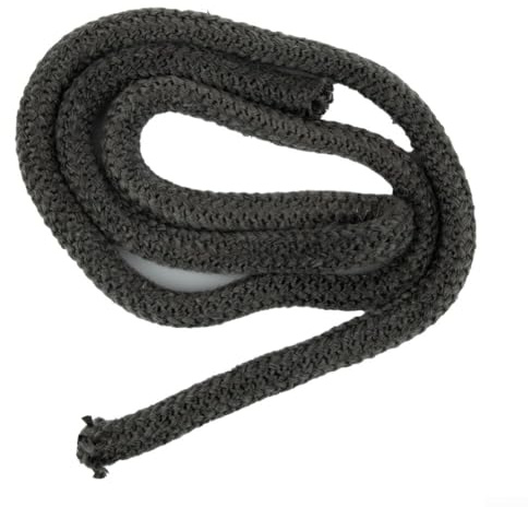 Black Fire Rope 18mm x 2m Stove Door Seal Glass Gasket Heat Resistant Fibre for Wood Burning Stoves Chimneys Fireplace Repair Kit(20mm)