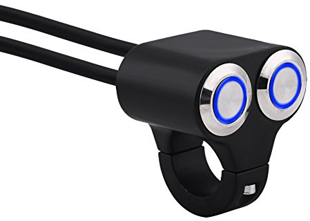 KIMISS Interruptor para manillar de moto 7/8 22mm, luz principal/antiniebla ON-OFF con indicador, tipo A, compatible con modelos estándar