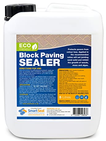 Smartseal Eco-Friendly Paving Sealer - Solvent-Free - Durable Sand Hardener & Weed Inhibitor for Natural Look – Best Paving Sealant for Driveways And Patios (5L)