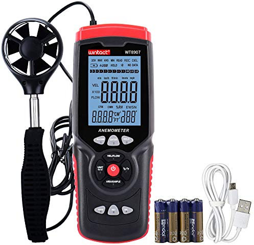 Wintact Weather Station Anemometer Wind Speed Meter Data Logger with Wind Direction Wind Volume Temperature Humidity and PC Software