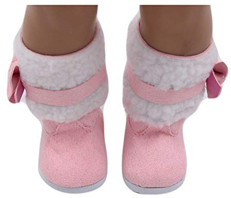 Uteruik Puppenstiefel, Wadenschuhe, Schuhe für American Girl, Pink, Puppenschuhe, Outfit, Kostüm, Zubehör, Spielzeug, 1 Paar