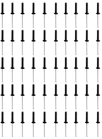 Remaches de aluminio negro de 2,4 mm x 6 mm, 3,2 mm x 6,4/8 / 10/12 / 16 mm, varios tamaños y cantidad – M3.2 x 6.4 (paquete de 50 unidades), color negro m3.2 x 6.4 (paquete de 50)