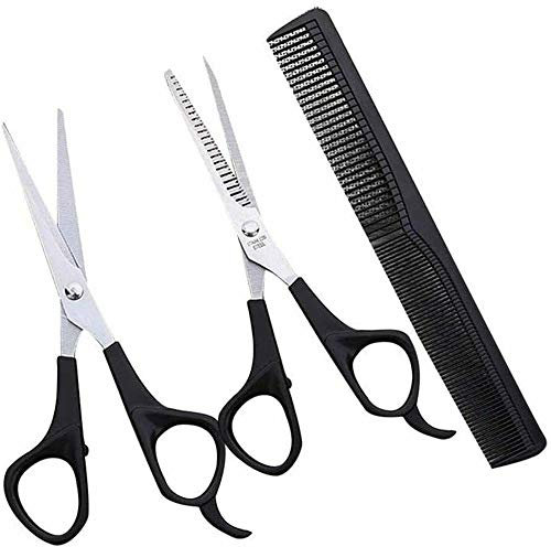 Hair Scissors Cape Cutting Comb Hairdressing Salon Barber Thinning Set Gown 4pc