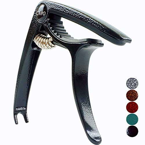 SUCCESS Guitar Capo for Acoustic Electric Guitar Ukulele, Black | Quick Release, Lightweight Zinc Alloy, Durable, 2 in 1 Use as a Pin Puller, for Bass, Mandolin, Banjo