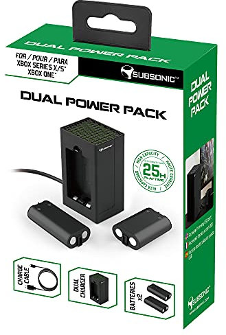 Subsonic - Dual Power Pack Ladekit - 2 Akkus, Ladegerät und Kabel für Xbox X/S Serie Controller