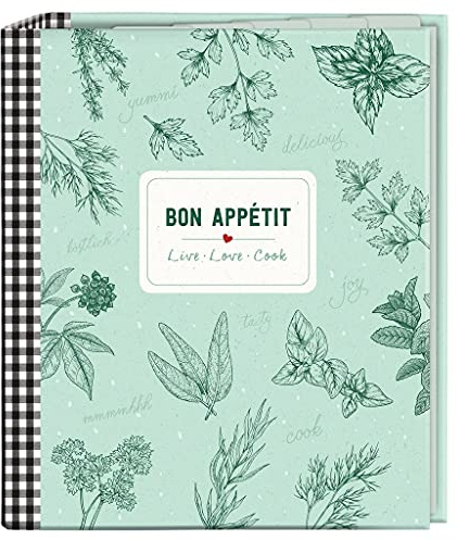 moses. 80667 - Raccoglitore per ricette Bon Appétit in formato DIN A5, libro di ricette con 25 fogli per ricette e 5 tasche per registro, libro di cucina personalizzato da scrivere