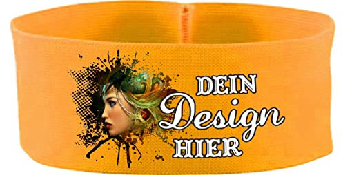 Kleiner Fratz gummielastische Armbinde 5 cm personalisiert mit deinem Wunschtext oder Logo (Farbe gelb) (Gr. 3XL - 33 cm)
