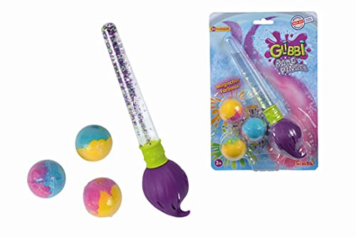 Simba Glibbi 105953570 Pennello da bagno, Pencel con tre palle da bagno, colora l'acqua colorata, bacchetta magica per vasca, giocattoli da bagno, da 3 anni