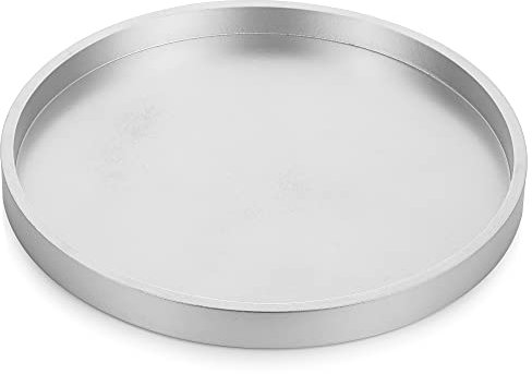Hanobe Bandeja Decorativa para Mesa de Centro: Bandeja de Madera Plateada, bandejas Redondas de Madera rústicas de 31 cm Pulgadas, Soporte de Vela para decoración del hogar de Sala de Estar