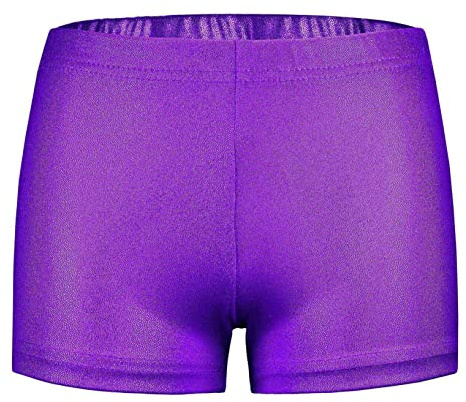 SEAUR - Pantaloncini da bambina per danza, metallici e brillanti, per danza classica, adatti per la ginnastica, aderenti e atletici, pantaloncini corti alla moda