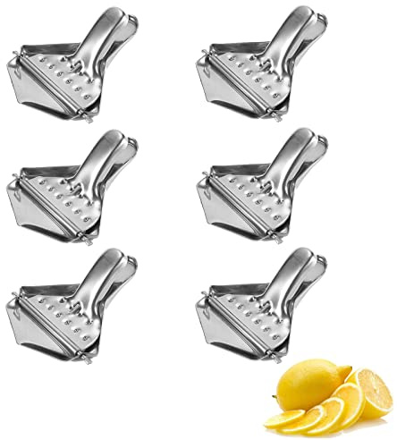 6 Stück Edelstahl Entsafter Zitronenpresse Stand Edelstahl Zitruspresse Handpresse Fruit Manuelle Saftpresse für Zitronensaft Orangensaft