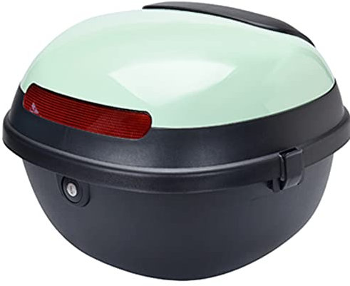 AVIITI Motorrad Heckbox, Motorrad Roller Top Box Heckkoffer Gepäckbox, Mit Rückenlehne Helmschloss Aufbewahrungstasche,Grün,35x40x27cm