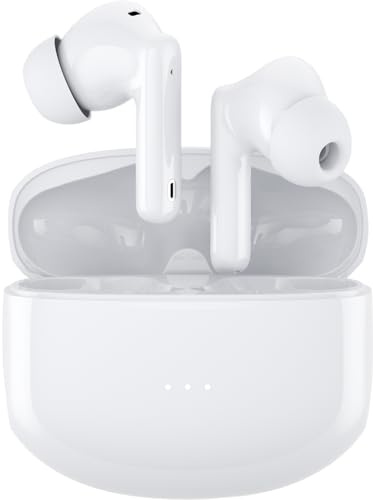 Bluetooth In-Ear Kopfhörer, Kabellose, Noise Cancelling kopfhoerer, Aktive Geräuschunterdrückung, 320mAh Ladestation, IPX4 Wasserdicht, geeignet für u.a. Samsung und iPhone, Weiß