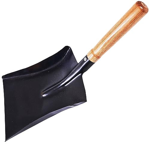 Metal Coal Shovel With Wood Handle Traditional Professional FIREPLACE Ash Garden Leaves Collector DIY Multipurpose Vintage Dust Pan UK FREE P&P