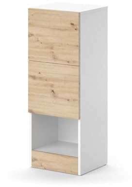 Vicco Midischrank Alf, Weiß, 35 x 92 cm | mit 2 Schubladen, zur platzsparenden Aufbewahrung über der Waschmaschine