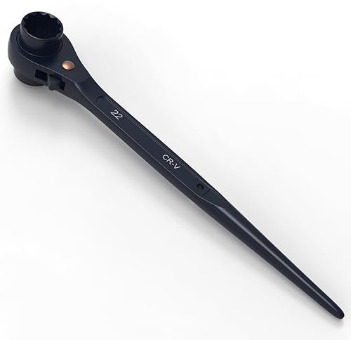 Scafom-rux Chiave da Ponteggio “Light” [Lunghezza 31 cm | 19/22] Chiave a Cricchetto per Ponteggi - Chiave a Cricchetto - Chiavi a Cricchetto - Chiavi Fisse a Cricchetto - Accessori Ponteggio