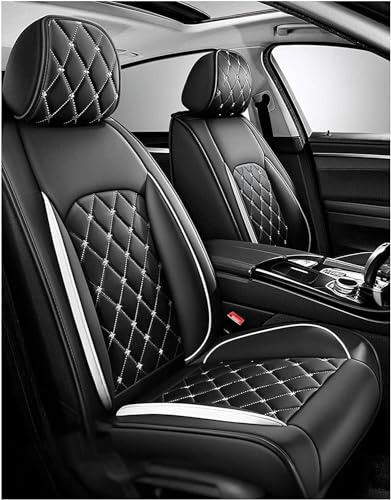 GSDOMJ Car Seat Covers Fit For Land Rover Evoque Discovery Sport Range Rover Velar Discovery 3/4/5 The front and rear breathable 5-seat seat cover auto parts,white