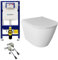 Alpenberger Toilette mit Spülkasten Komplett Set | Vorwandelement WC Set Komplett mit Geberit Duofix Bausatz | Wand WC Spülrandlos | Klo mit WC Deckel