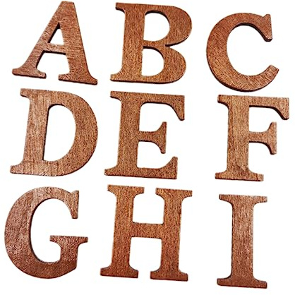 NUOBESTY 26stücke Holzplättchen mit Englischen Buchstaben Alphabet-holzplättchen zum Lernen DIY Frühpädagogisches Spielzeug für Kindergarten und Grundschule