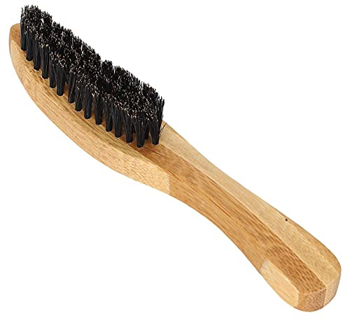 Bartbürste, Weiches, Hautfreundliches Haar, Ergonomisch Geschwungenes Design, Bürstenbart und Ölkopf, Klein und Leicht, für den Reisegebrauch, aus Verbundholz + Bürstenhaar