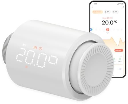 ezAIoT Termostato inteligente para radiador, WiFi, válvula programable para radiador con mando a distancia Tuya, sensor de temperatura y control por aplicación para un control óptimo de la