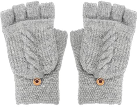 SAFIGLE Kaschmir-acrylfaser-damenhandschuhe Warm Halbfingerig Wandelbar Modisch Fingerlos