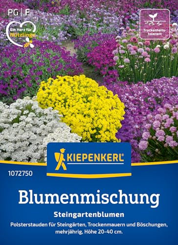 Kiepenkerl Blumenmischung Steingartenblumen 1072750 - mehrjährige Polsterstauden für Steingärten, Trockenmauern und Böschungen - Pflanzen, Blumensamen, Saatgut