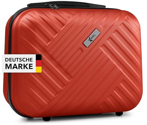 Xonic® Design Kosmetikkoffer aus ABS Hartschale – Robustes Beautycase als Handgepäck - Kosmetiktasche für Reisen – leicht & stabil (Rot)