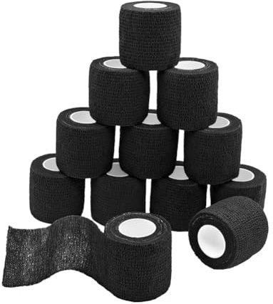 Vendaje autoadhesivo, 12 rollos de 5 cm x 4,5 m, material de vendaje, vendaje elástico, vendaje de fijación, vendaje autoadhesivo, para deportes y primeros auxilios, vendaje para perros y caballos