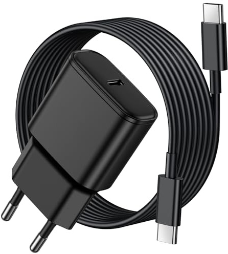 25W Chargeur USB C,Chargeur Rapide Samsung avec 2M Câbles,Charge Rapide pour Samsung Galaxy S25/S24/S23/S22/S21/S20/S20+/Note 20/10/9/8/A73/A53/A52/S10/S9,UBS C Secteur Mural Alimentation Prise-2 Pack