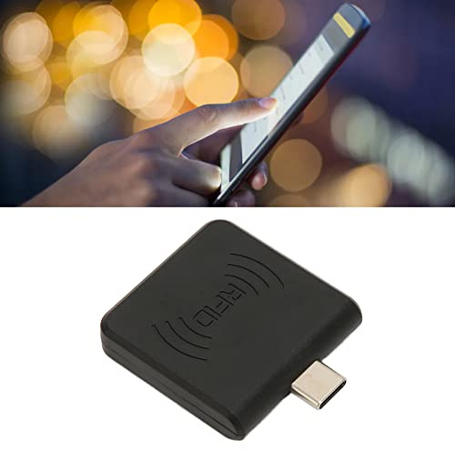 ZJchao Lector de Tarjetas Square, RFID ID Reader de Tarjetas Móviles Lector de Tarjetas de Crédito Square Lector de Tarjetas Inteligentes con Interfaz Tipo C para un Lector de Tarjetas