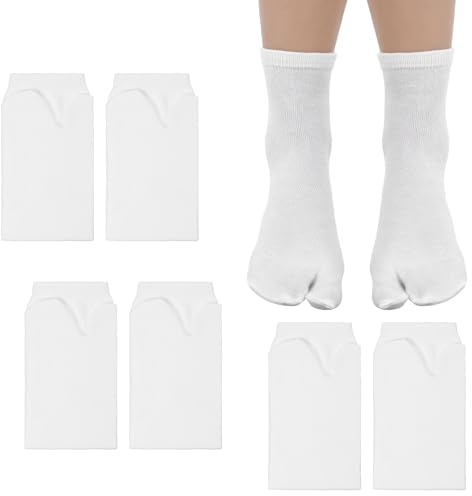 Tyqour 3 paia di calzini unisex Tabi Flip Flop calzini bianchi calzini sportivi calzini elastici tabi calzino unisex cotone elastico calzino per uomo e donna taglia 36-44