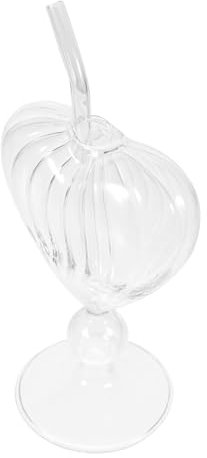 Cabilock 1 Set di Bicchieri da Liquore Cannucce Colorate per Frullati Bicchieri A Forma di Cuore per Feste con Cannuccia per Bevande Bicchierini Carini per Bicchieri da Vino