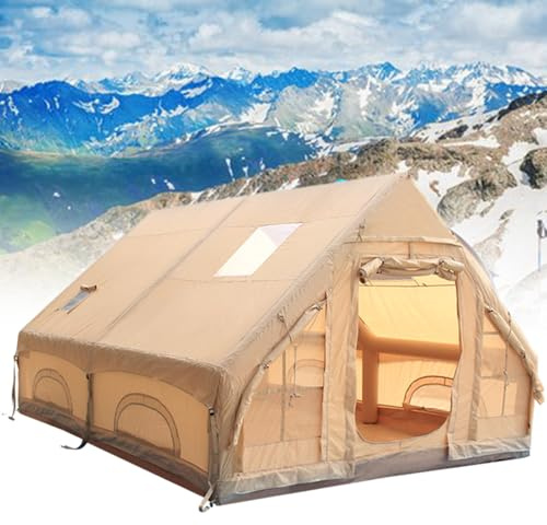 ExoticaBlend Aufblasbares Zelt Luftzelt Camping Zelt 4 Personen Großes Outdoor Oxford Zelt, Kabinenzelt mit Layer-Netzfenstern und konvektiven,300x400x210mm