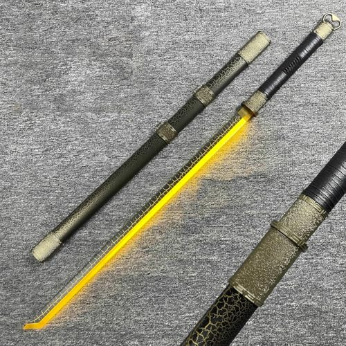 HJHUUA Sable de luz de 100 cm,bokken Hecho a Mano con Tira de luz,Espada samurái de Madera,Katana de bambú para Cosplay,Fiestas,Entrenamiento de Kendo y Regalos.
