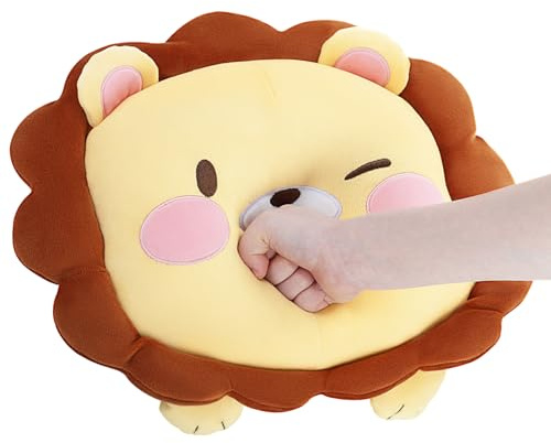 GAGAKU Ultraweiches Löwen-Plüschkissen, 30 cm, Kuscheltier, superweiches Löwen-Kuschelkissen für Kinder & Erwachsene, Geburtstags